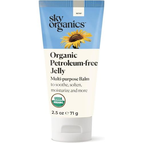 Sky Organics Organic Petroleum-free Jelly, Multi-Purpose Skin Care Balm with Organic Shea Butter, Coconut Oil, Olive Oil & Vitamin E, Moisturizing Lip Balm & Moisturizer for Dry Skin, 2.5 Oz