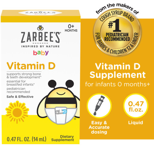Zarbee's Baby Vitamin D Supplement, 0.47 Fl. Ounces (1 Box)