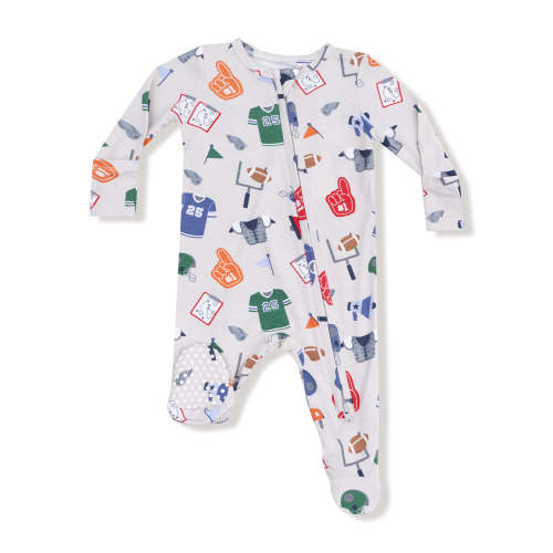 2-Way Zip Footie, Game Day Grey