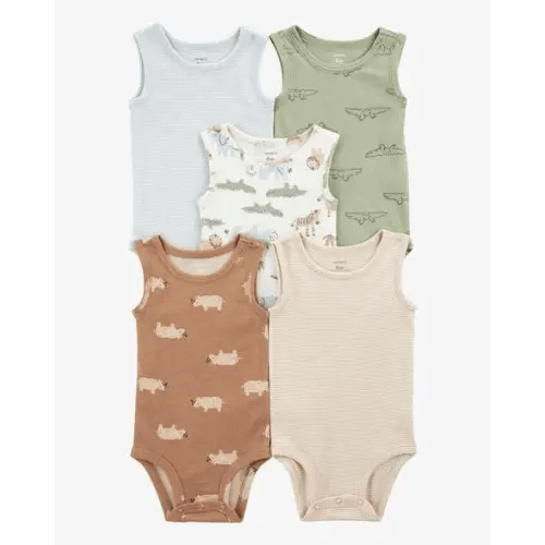 Baby 5-Pack Animals Sleeveless Bodysuits - Carter's | Carter's 6M