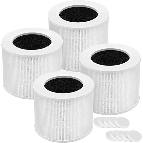 4-Pack Core Mini Filter Compatible with LEVOIT Core Mini Air Purifie-r, 3-in-1 H13 HEPA High-Efficiency Activated Carbon Pre-filter for LEVOIT Core Mini Replacement Filter, Core Mini