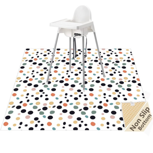 Splat Mat for Under High Chair/Arts/Crafts, Waterproof and Anti-Slip Splash Mat Floor Protector, Washable Highchair Floor Mat, 51 Inch Reusable Messy Mat and Baby Feeding Table Cloth