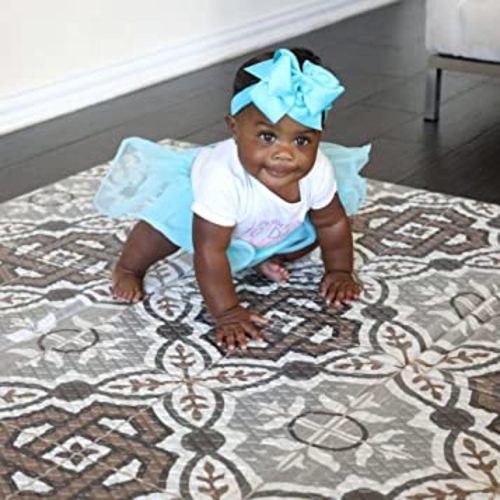 Toddleroo by North States 71" x 71" Toddleroo Mosaic Play Mat - Designed to fit 6 Panel or 8 Panel Superyards. Almost 36 Square feet of Play Space (Multicolor - Earth Tones)