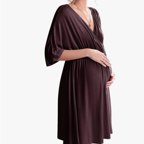 Ekouaer 3 in 1 Labor/Delivery/Hospital Gown Maternity Dress Nursing Nightgown Sleepwear for Breastfeeding