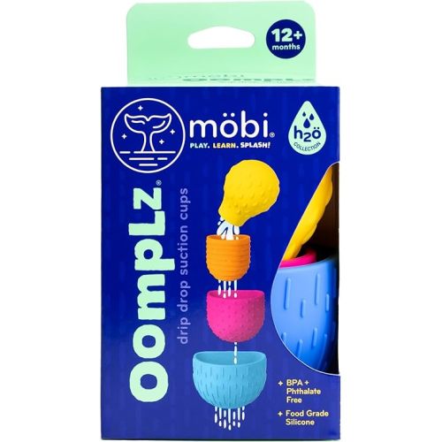 Mobi Oomplz Water Toys - Baby Stacking Cups & for Toddlers, Bath Cups & Pool & Tub Toys, Water Play for Babies & Kids, Non Toxic Food Grade Silicone & BPA Free - for Toddlers Ages 1-3