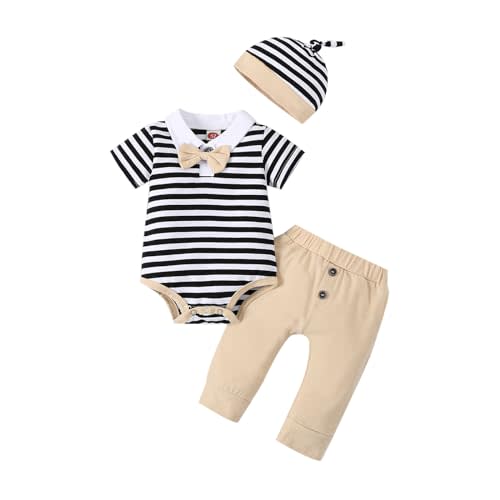VINUOKER Preemie Newborn Baby Boy Clothes Newborn Infant Gentlemen Outfit Set