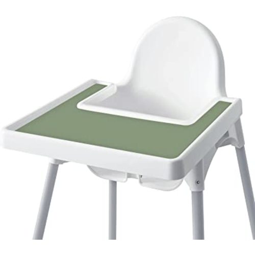 High Chair Placemat for IKEA Antilop Baby High Chair, Silicone Placemats, High Chair Tray Finger Foods Placemat for Boys and Girls, Babies, Toddlers (Sage)