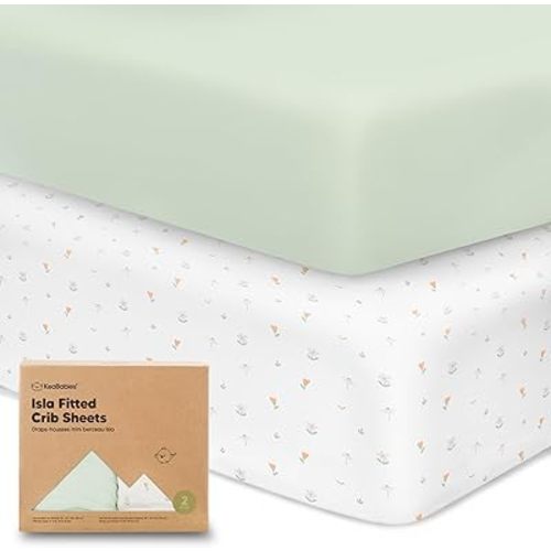 2-Pack Bamboo Viscose Crib Sheets for Boys, Girls -Fitted Crib Sheet, Organic Baby Crib Sheets Neutral,Crib Mattress Sheet,Toddler Bed Sheets,Baby Sheets for Crib,Unisex Crib Fitted Sheet(Wildflowers)