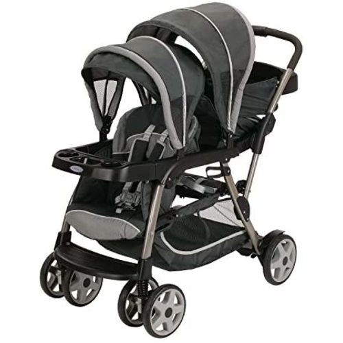 Graco Ready2Grow LX Stroller | 12 Riding Options | Accepts 2 Graco SnugRide Infant Car Seats, Glacier