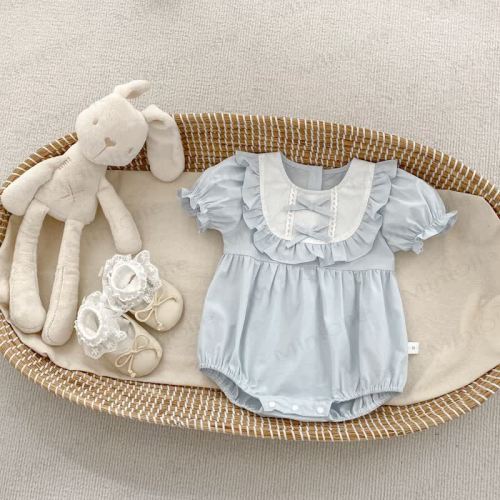 Baby Bow Puff Sleeves Bodysuit