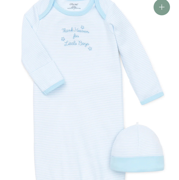 Thank Heaven for Little Boys Sleeper Gown And Hat