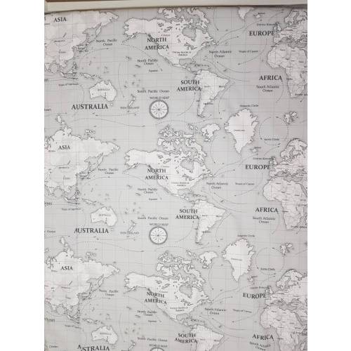 Gray Map crib sheets, toddler sheets set, 100% cotton poplin fabric  bedding baby map uk nursery, cot bed