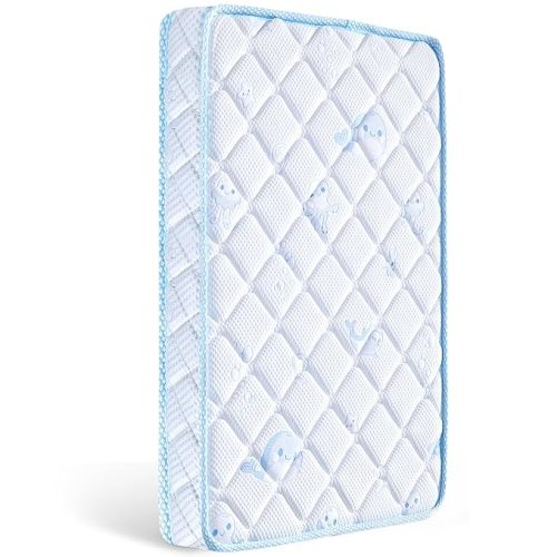 Letmxiu Premium Crib & Toddler Mattress,100% Knitted Fabric, Premium Fleece Surface-Hypoallergenic, 5" Thick Firm Soft Crib Mattress, Non-Toxic - Fits Standard Cribs & Toddler Beds