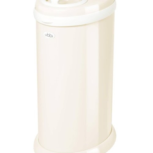 Ubbi Stainless Steel Diaper Pail, Odor Locking, No Special Bag Required, Award-Winning, Registry Must-Have, Cream