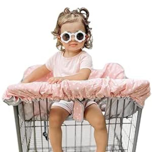 Lumiere Baby Shopping Cart Covers for Baby Girl - 2-in-1 Baby High Chair Cover | 360 Full Protection,Patented Roll-in Style Pouch,Universal Fit,Machine Washable. Great Gift Ideas for Mom