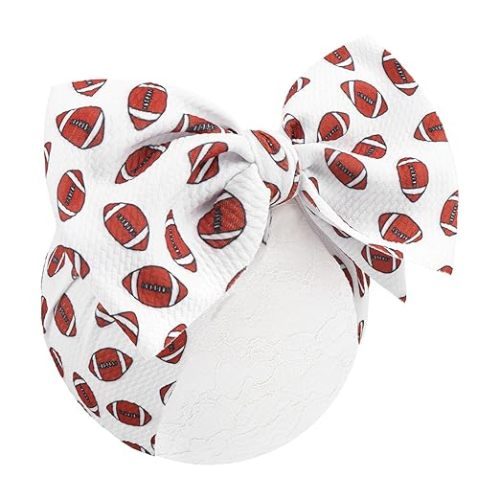 YanJie 7'' Baby Girls Headbands Football Sports Bow Wide Headbands Hairbands Game Day Sports Hair Accessories Gift for Newborn Infant Toddlers Kids