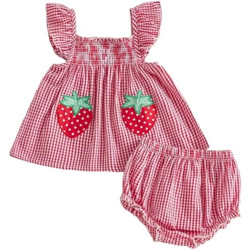 Mubineo Baby Girl Summer Clothes Cute Ruffle Tops Dress Shorts Outfits Set Infant Toddler Shrit Bloomers Princess Outfit