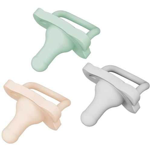 Dr. Brown’s HappyPaci 100% Silicone Pacifier 0-6m, BPA Free, Cool Gray, Green, Ecru 3-Pack