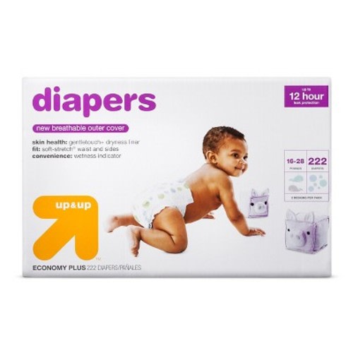 Diapers Bulk Plus Pack Size 3 (222ct)- Up&Up™
