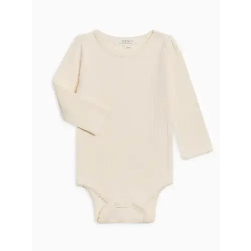 Thea Brushed Back Pointelle Long Sleeve Bodysuit