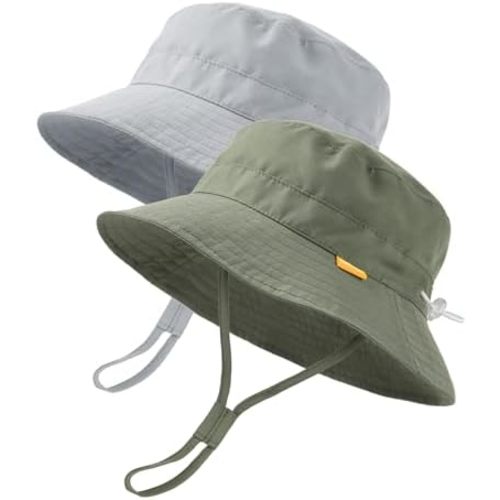 Baby Sun Hats | 6-24 Months - Green/Gray
