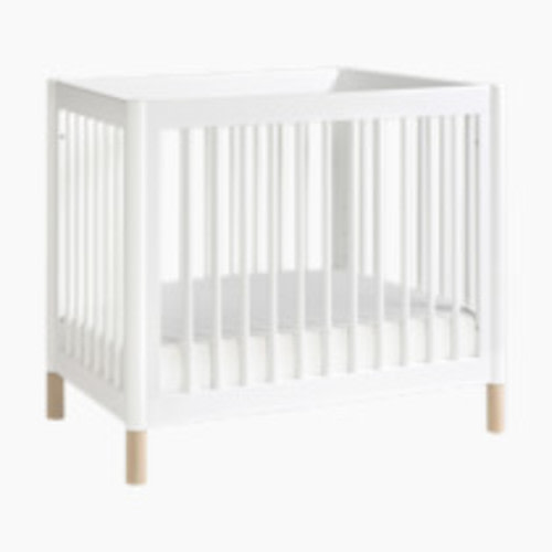 babyletto Gelato 4-in-1 Convertible Mini Crib - White Finish With Washed Natural Feet