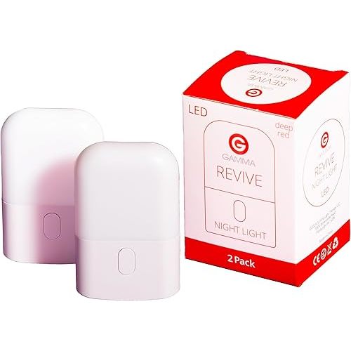 Revive - 670nm - Red Night Light (2 Pack) Sleep Therapy by Gamma - Melatonin Promoting Natural Sleep Aid