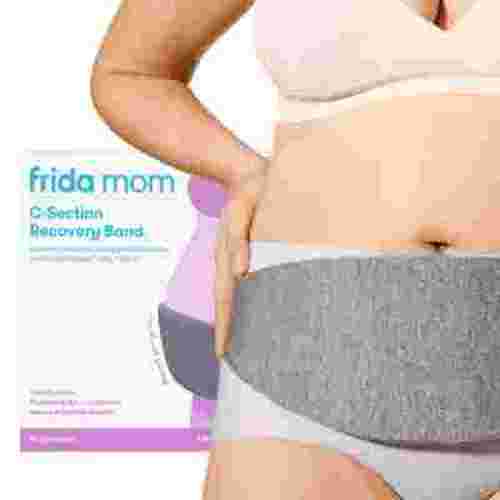 Frida Mom C Section Recovery Belly Band, Postpartum Abdominal Binder with Soft Knit Layer, One Size