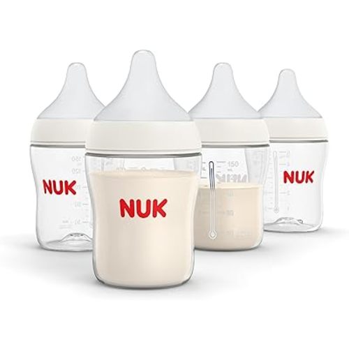 NUK Perfect Match Slow Flow Breast-Like, Anti-Colic Bottle, 5oz., 4 Pack, BPA Free