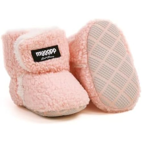 Ohwawadi Infant Baby Boots Boys Girls Cozy Fleece Slippers Snow Boots Winter Baby Girl Shoes Warm Baby Crib Footwear for Newborn Toddlers