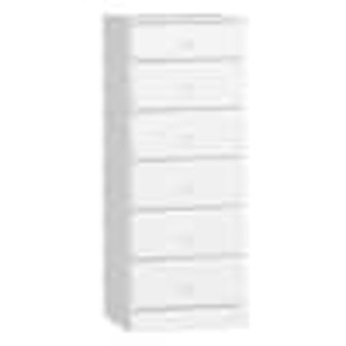 Prepac Astrid White 6-Drawer Dresser 20 in. Chest of Drawers, Dresser for Bedroom, White Dresser for Clothes Storage, Organizer WDBH-0401-1