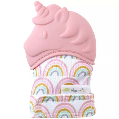 Itzy Ritzy | Silicone Teething Mitt | Light Pink Unicorn