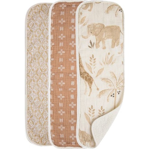 3-Pack Cotton Baby Burp Cloth Set