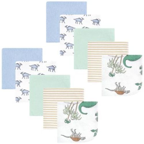 Hudson Baby Infant Boys Flannel Washcloths, Boys Dino World 10Pk, One Size