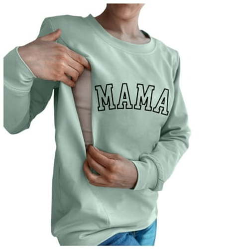 Xiulive Women Casual Maternity Nursing Sweatshirt Comfort Friendly Zip Breastfeeding Pullover Tops Mama'S Boobery Sweater Casual fashion