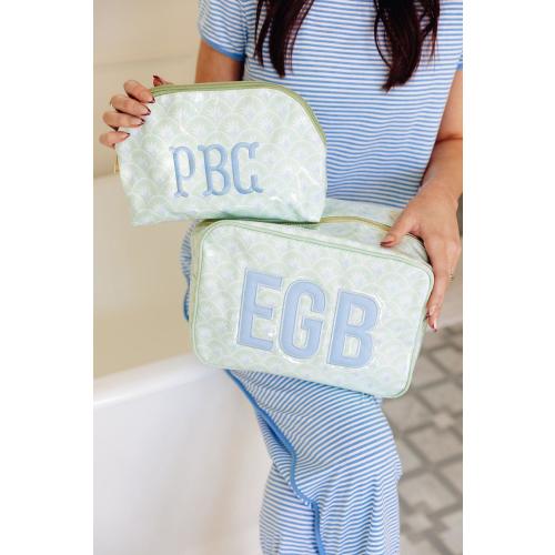 Embroidered Clear Coated Pouch // Personalized Floral Makeup Bag, Bridesmaid Gift, Custom Toiletry Bag, Gift for Her