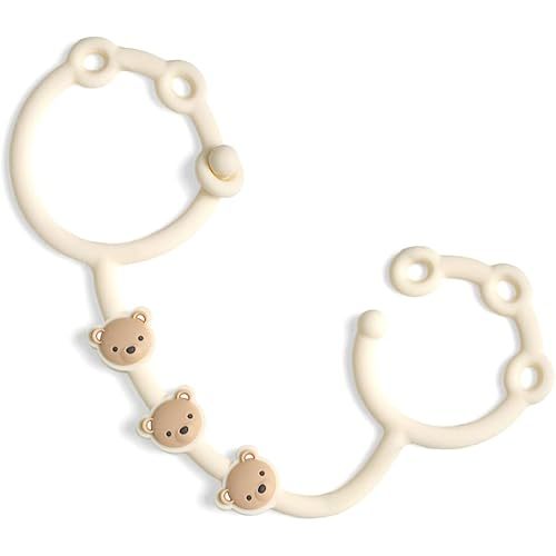 Itzy Ritzy Toy & Snack Cup Strap – Adjustable Strap for Keeping Baby's Toys, Teethers & Snack Cups Nearby – BPA-Free Silicone – Tether for Strollers, High Chairs & Car Seats – Dishwasher Safe (Bear)
