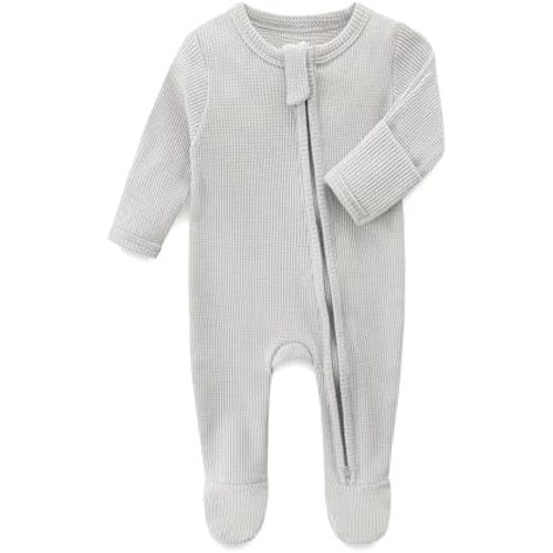 Baby Footies with Mittens, Infant 2-Way Zip Organic Cotton Jumpsuit