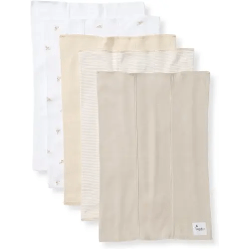 Burt's Bees Baby Infant Burp Cloths, 100% Organic Cotton Extra Absorbent Soft Fabric Drool Cloths, 5-Pack Newborn Must-Have Essential Large Burping Cloths, One Size 17 x 11.75 Inches
