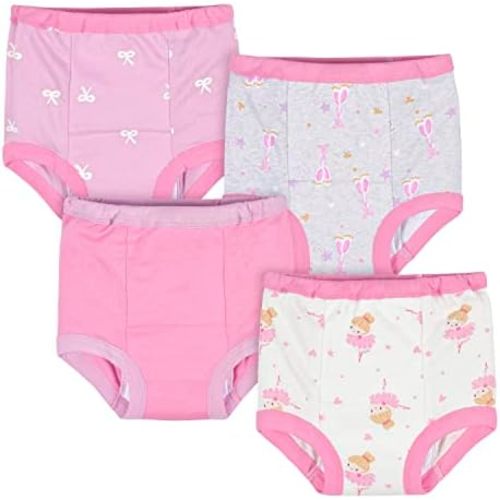 Gerber Baby Girls' Infant Toddler 4 Pack Potty Training Pants Underwear