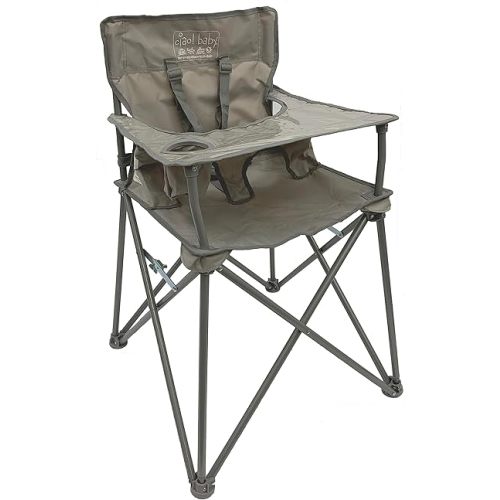 ciao! baby Portable High Chair for Babies and Toddlers, Compact Folding Travel High Chair with Carry Bag for Outdoor Camping, Picnics, Beach Days, and More (Dove Grey)