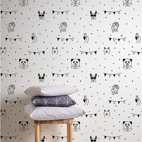 Orlow Black Llama Wallpaper from the Fable Collection