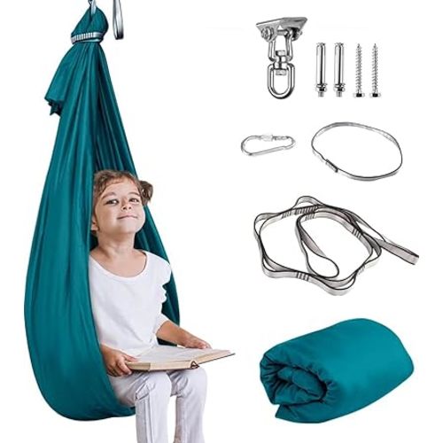 Therapy Swing for Kids with Special Needs (Hardware Included) Snuggle Swing Cuddle Indoor Outdoor Adjustable Hammock for Children with Autism, ADHD, Aspergers, Sensory Integration