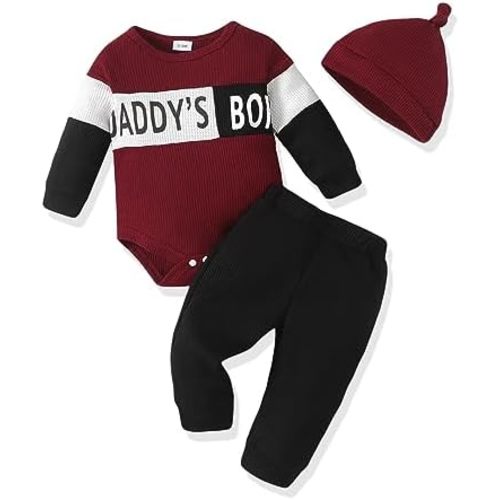 SUNNY PIGGY Baby Boy Clothes Newborn Infant Boys Outfits Romper Hat Pants 3PC Set 0-3 3-6 6-12 12-18 Month Clothing Gift