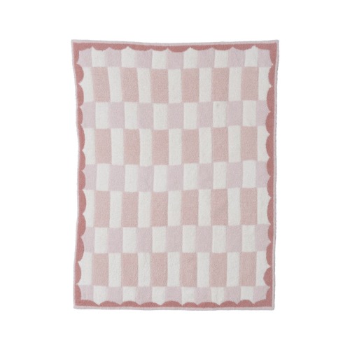 Check Scallop Border CozyChic® Stroller Blanket