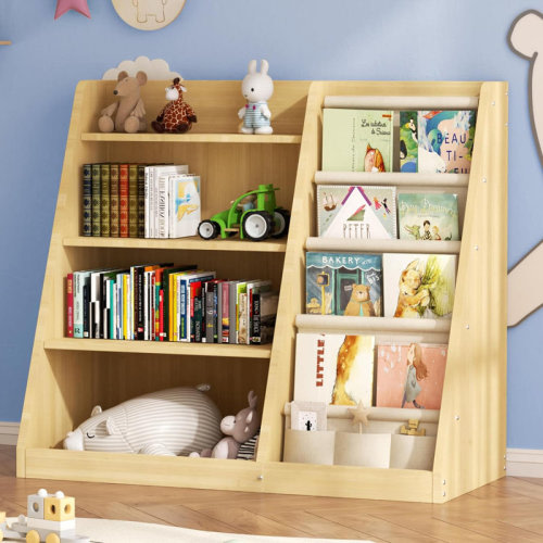 Andriette 31.5'' H X 35.4'' W Solid Wood Kids Standard Bookshelf, Storage Organizer Cabinet, Book Display | Wayfair