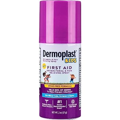 Dermoplast Kids Sting-Free First Aid Spray, Antiseptic & Analgesic Spray for Minor Cuts, Scrapes and Burns, 2 Ounce