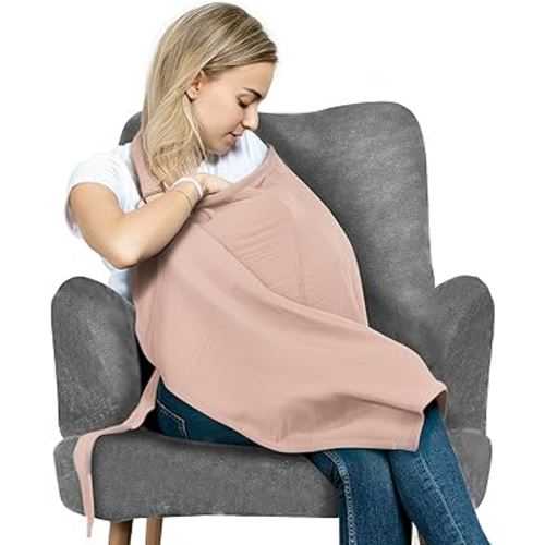 San Francisco Baby Nursing Cover – Breathable Breastfeeding Cover for Nursing, 360° Nursing Cover Up for Breastfeeding, Privacy Nursing Covers, Nursing Blanket for Breastfeeding – White Alyssum