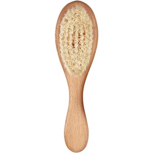 Wooden Handle And Super Soft Goat Hair, Soft Baby Brush For Newborns And Toddlers