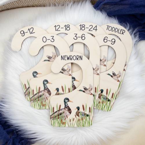 Duck Clothing Dividers, Mallard Duck Baby Clothing Divider, Wood Wardrobe Divider, Nursery Closet Divider, Duck Nursery Theme B19 B33